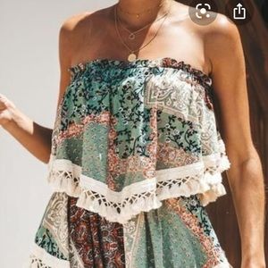 NWOT VICI Herbal Essence Tassel Crop Top